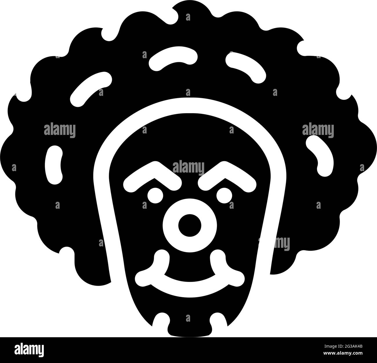 illustration du vecteur d'icône de glyphe de peur du clown Illustration de Vecteur