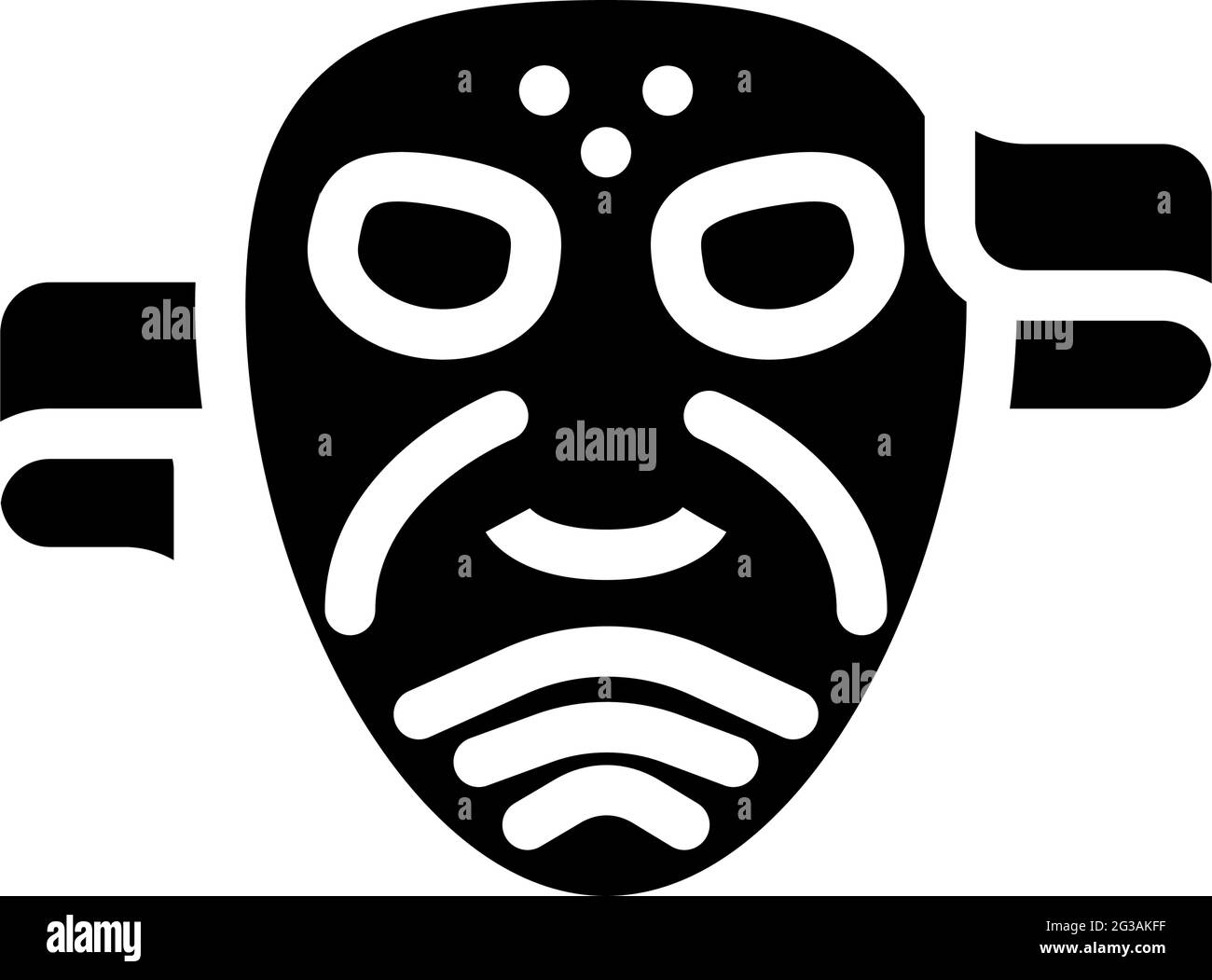 masque l'icône de glyphe peur illustration du vecteur Illustration de Vecteur