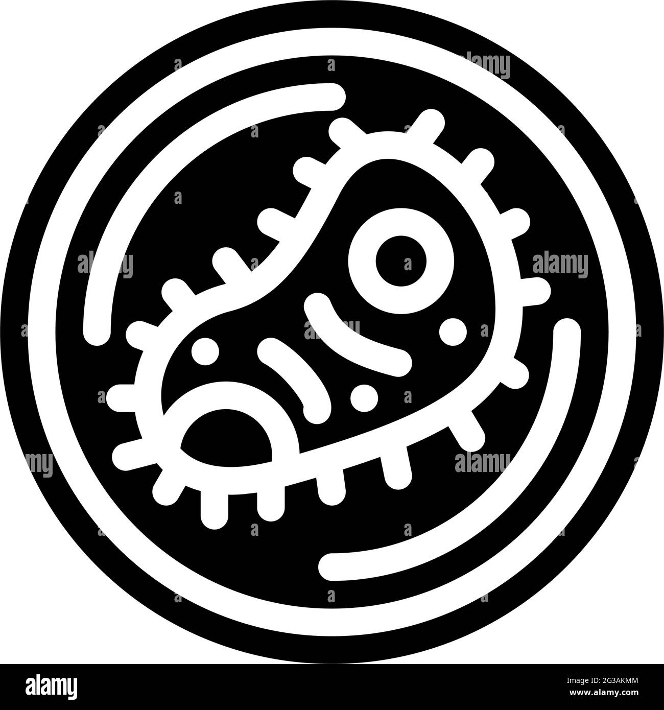 bactéries virus peur glyphe icône illustration du vecteur Illustration de Vecteur