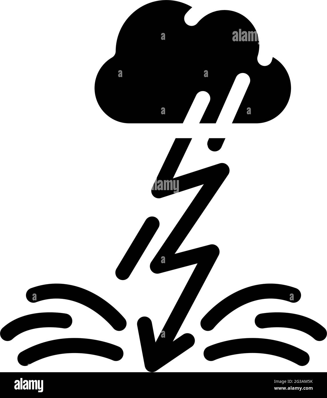 illustration du vecteur de l'icône de glyphe peur de la foudre Illustration de Vecteur