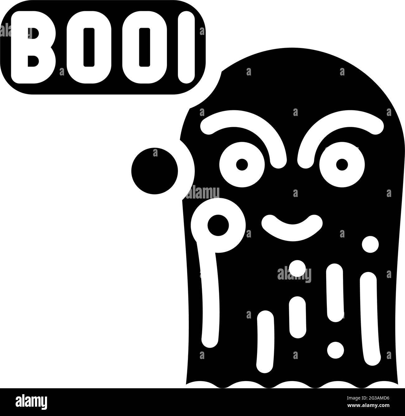 illustration vectorielle de l'icône de glyphe de peur fantôme Illustration de Vecteur