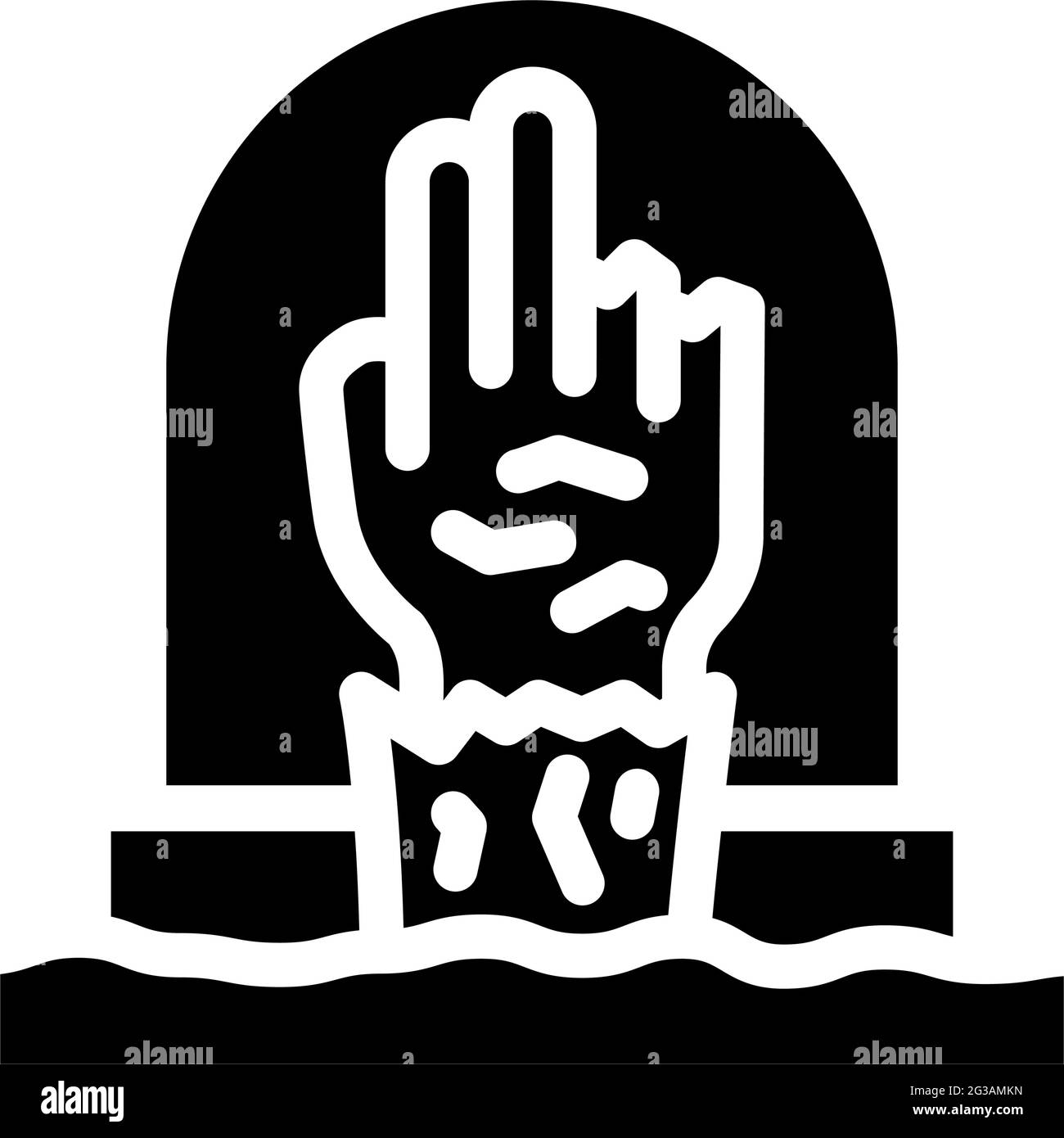 illustration du vecteur d'icône de glyphe de peur de zombie Illustration de Vecteur