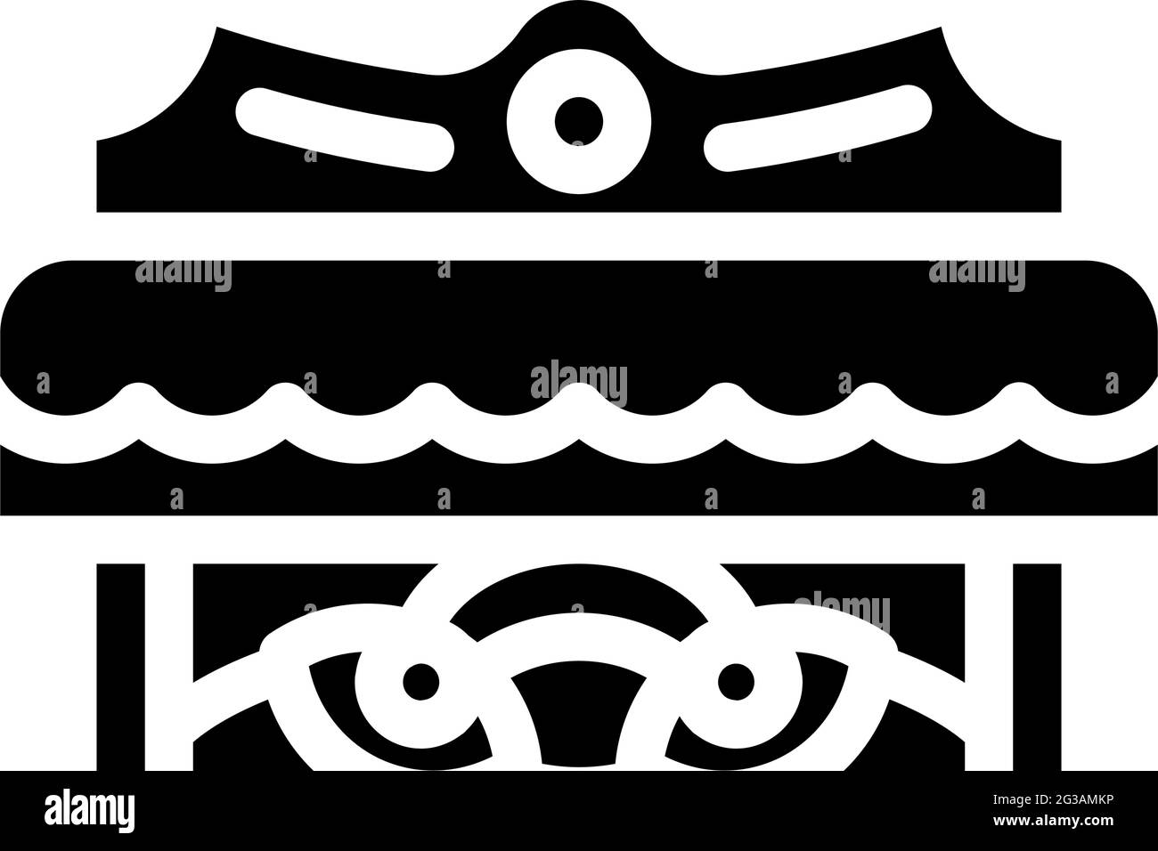 monster sous le lit peur glyphe icône illustration de vecteur Illustration de Vecteur