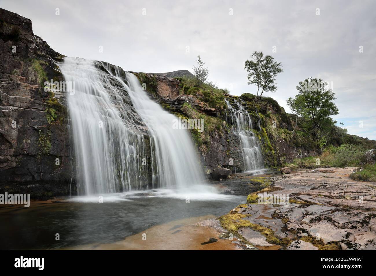 Les chutes d'Ardessie près de Dundonnell, NW Highlands, Écosse, Royaume-Uni Banque D'Images
