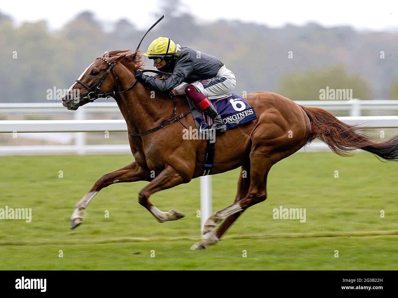 Photo du dossier datée du 28-04-2021 de Stradivarius, monté par Frankie Dettori. Date de publication : le mardi 15 juin 2021. Banque D'Images