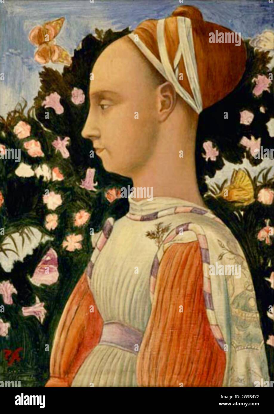 Copie de Fujishima Takeji du Ginevra d'Este de Pisanello - Portrait d'une princesse - 1900-1912 Banque D'Images