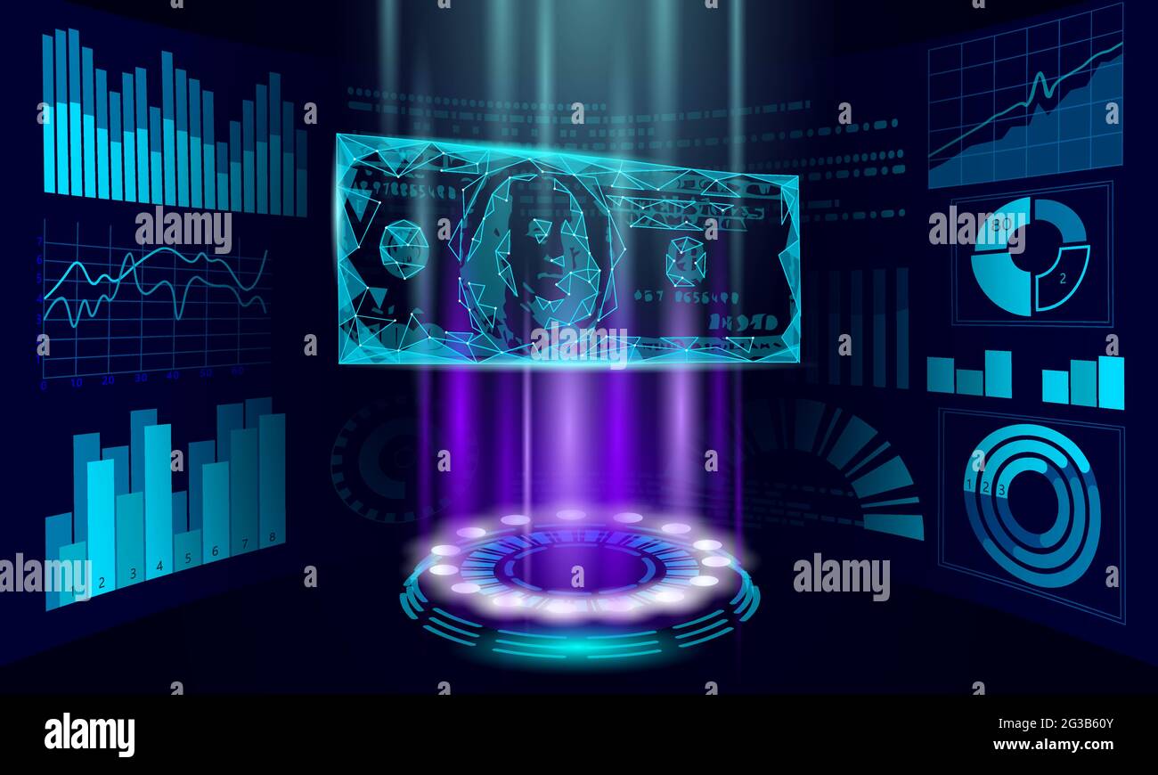 Le projet de loi numérique 3D web voyage concept. Point polygonal en ligne Paiement en ligne de billets. La technologie électronique bannière budget financier Illustration de Vecteur