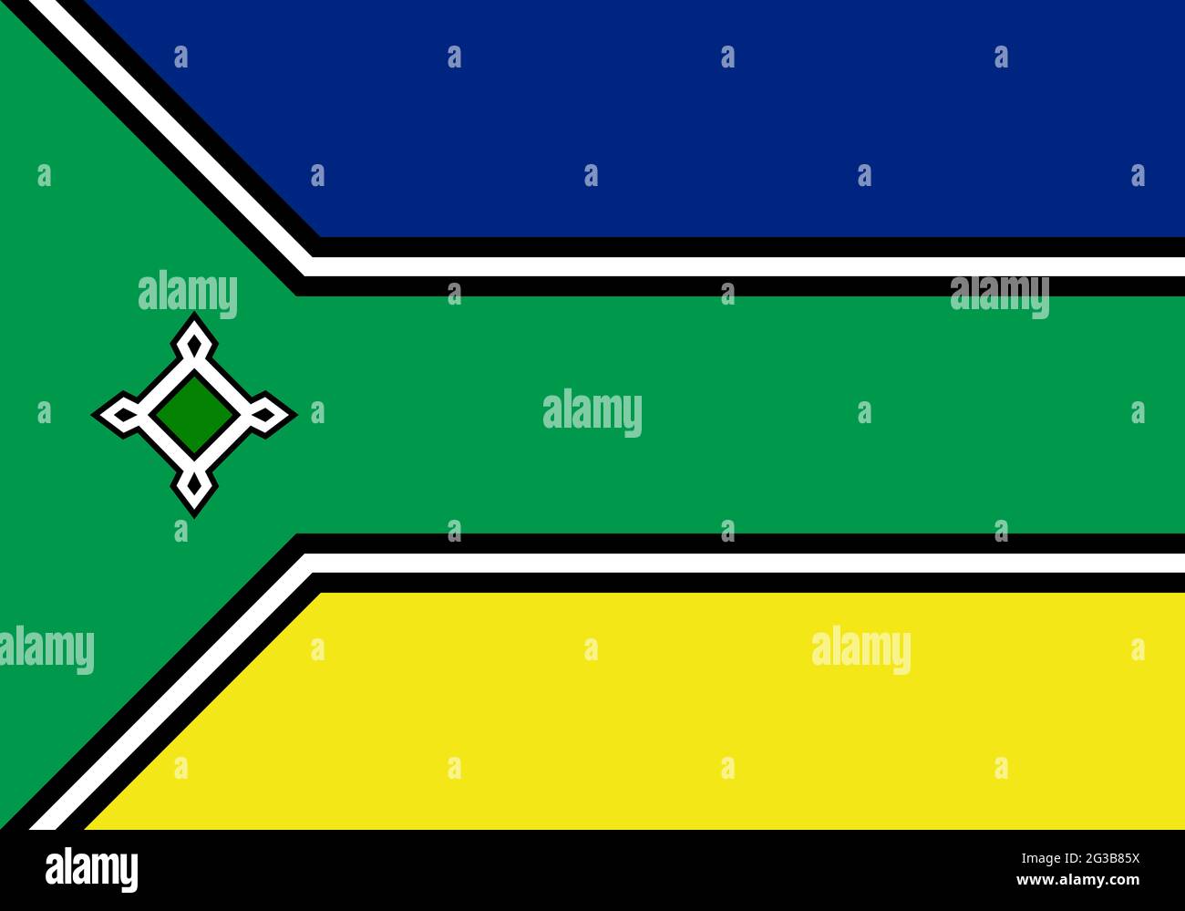 Grand drapeau plat officiel d'Amapa horizontal Banque D'Images