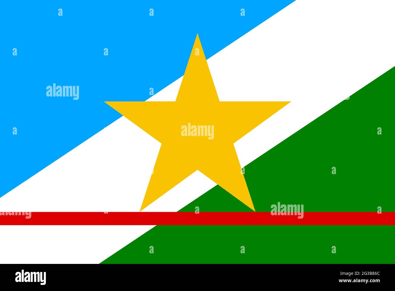 Grand drapeau plat officiel de Roraima horizontal Banque D'Images