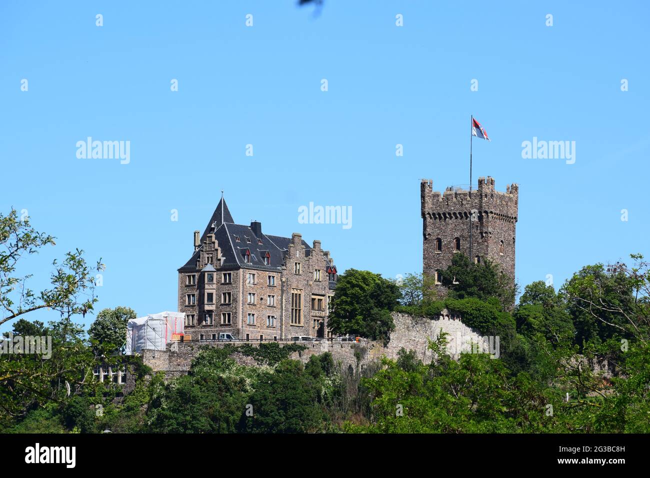 Burg Klopp à Bingen, vallée du Rhin Banque D'Images