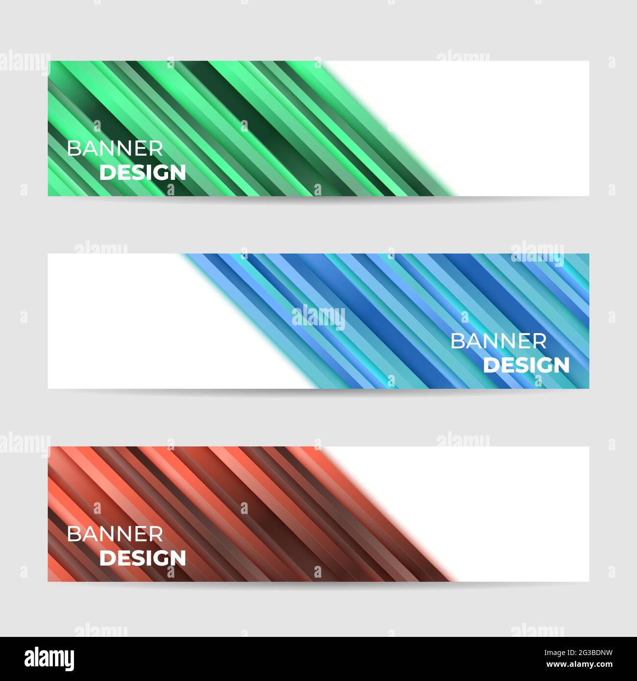 Modèle web de bannière de conception abstraite vectorielle. Ensemble de bannières horizontales professionnelles. Collection de bandeaux web haut en couleur à motif abstrait et moderne. Illustration de Vecteur