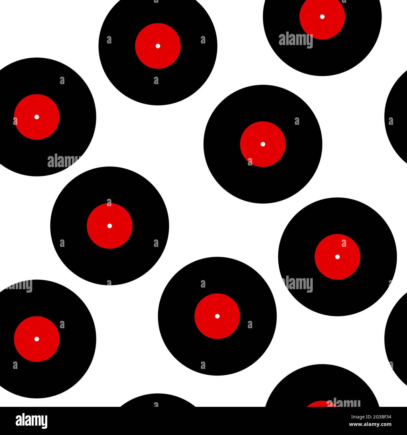 Enregistrement de musique rétro sans coutures. Disque vinyle symbole de musique, morceau, chansons de musicien isolé sur fond blanc. Illustration vectorielle pour l'application, nous Illustration de Vecteur