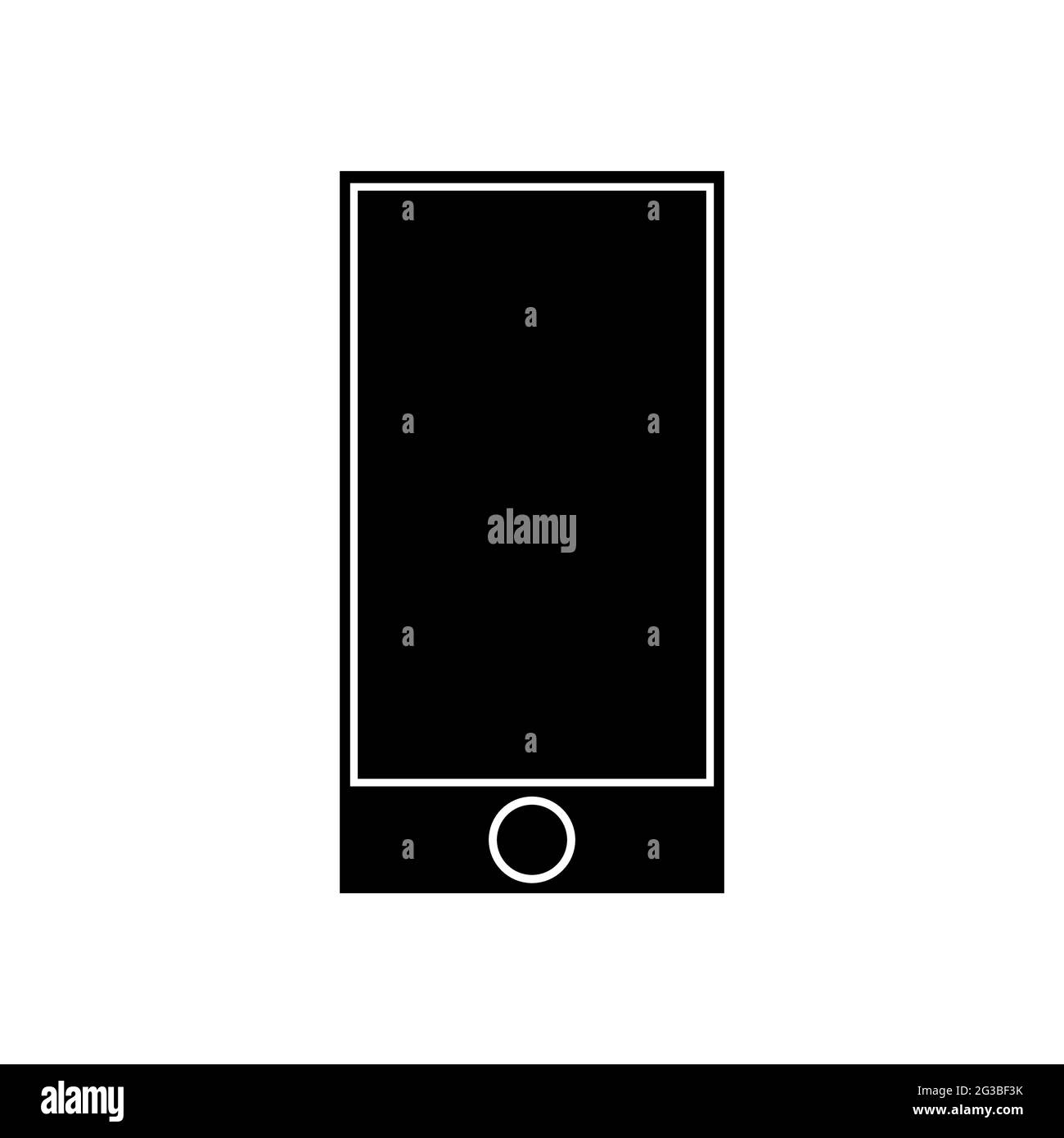 Téléphone à icône de glyphe de ligne. Contour stylisé smartphone isolé sur fond blanc. Signe de mobile, de communication en ligne, de réseaux sociaux, de blogging. Blan Illustration de Vecteur