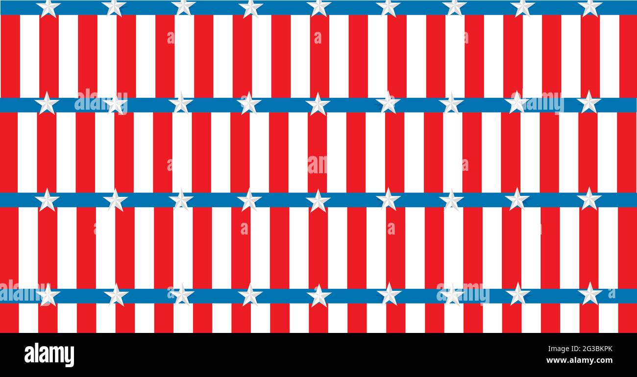 Composition d'une grille de lignes bleues avec des étoiles blanches et des bandes rouges et blanches de drapeau américain Banque D'Images