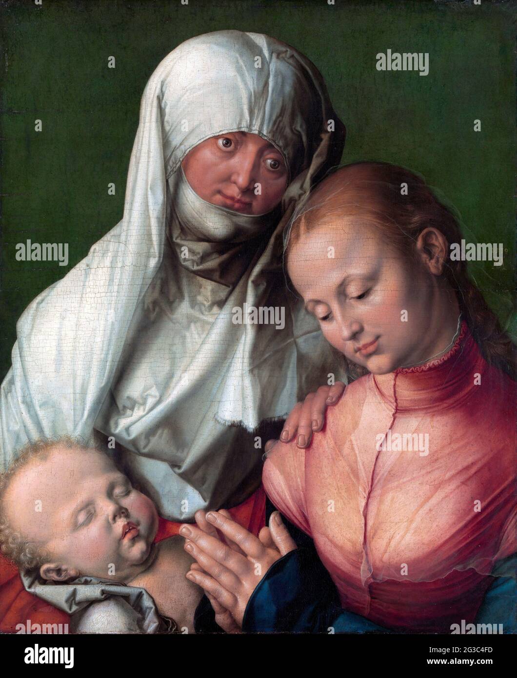 Vierge et enfant avec Sainte Anne par Albrecht Durer (1471-1528), huile sur linden, c. 1519 Banque D'Images