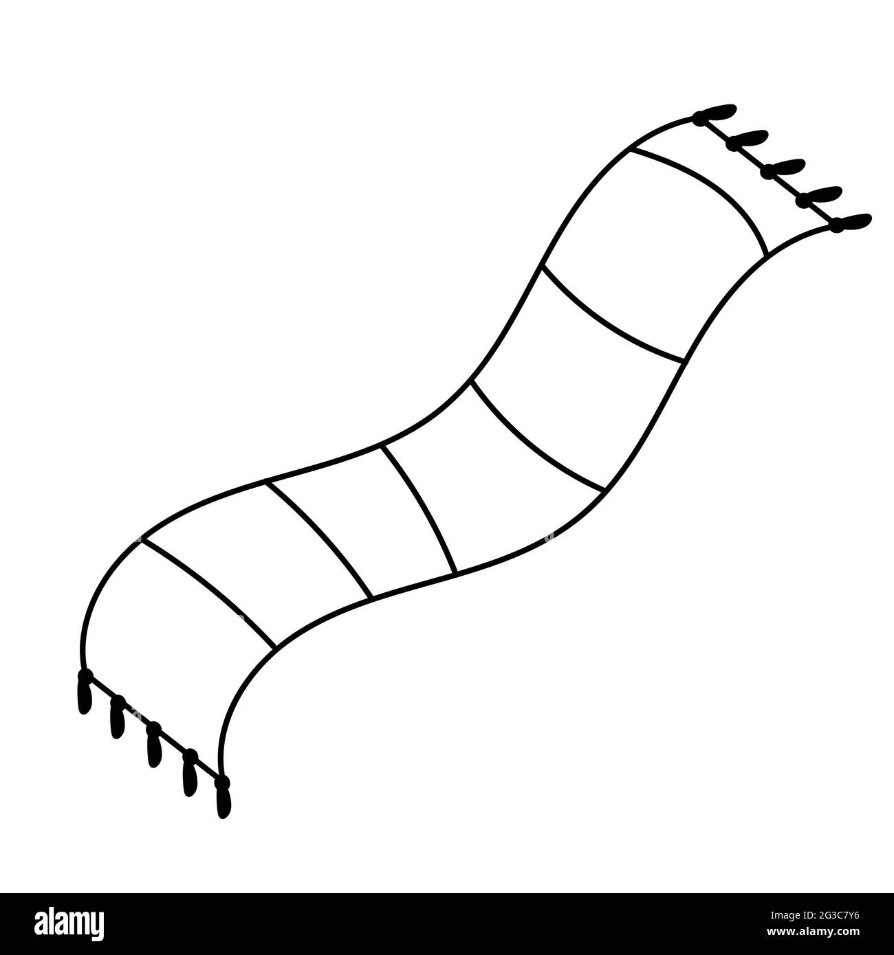Écharpe tricotée à rayures et chaude isolée sur un fond blanc. Illustration  d'une Doodle plane vectorielle Image Vectorielle Stock - Alamy