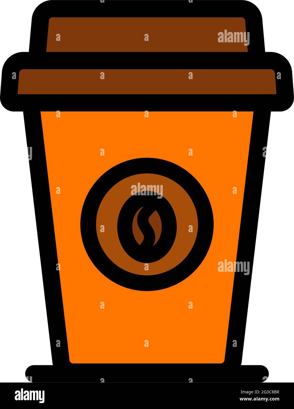 Café, tasse de café, couleur de la maison de café simple icône plate. Illustration de Vecteur