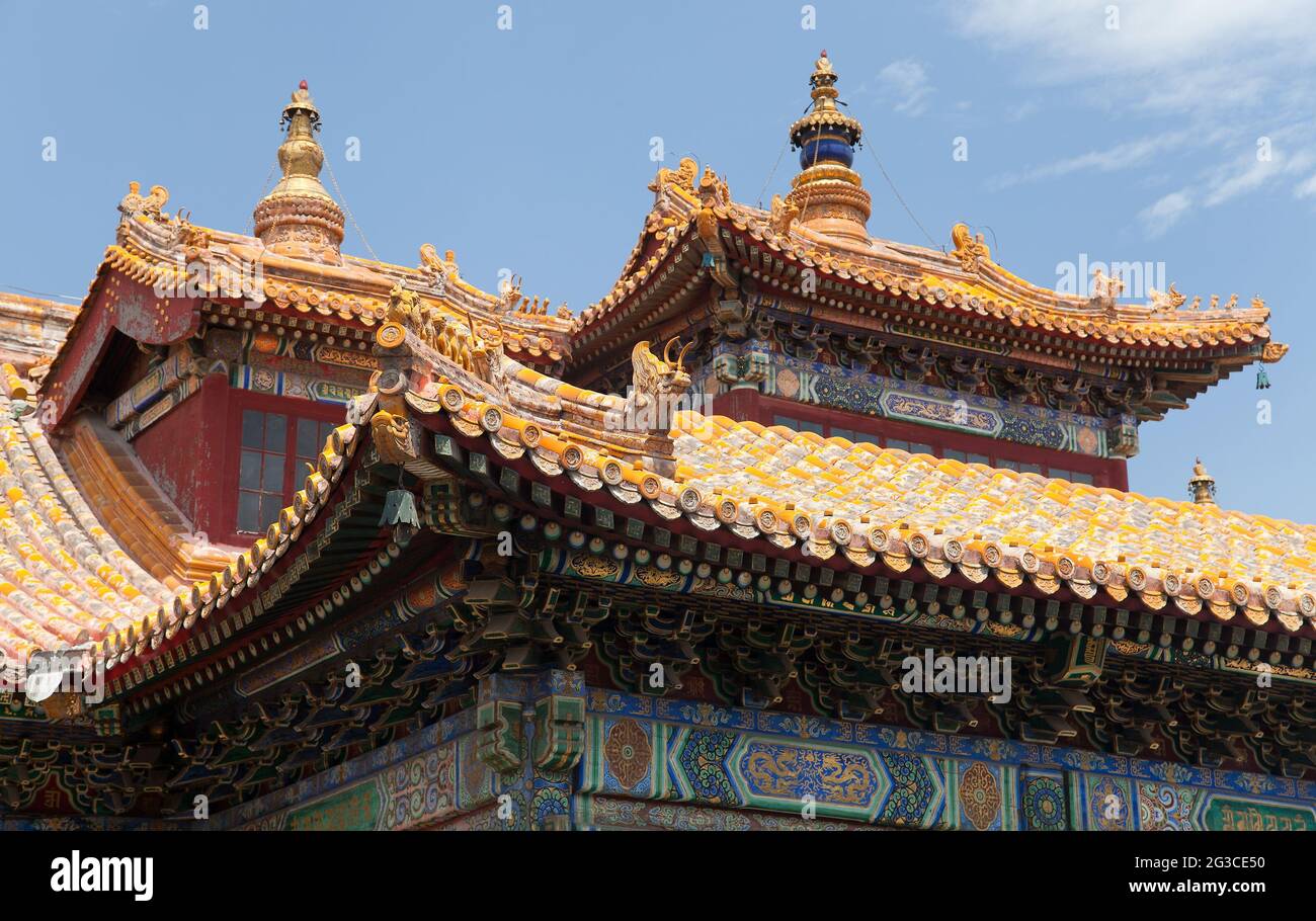 TEMPLE LAMA, BEIJING, CHINE, 28 JUILLET 2013 - Temple Yonghegong Lama - le Temple Lama est l'un des plus grands et des plus importants Mo bouddhistes tibétains Banque D'Images