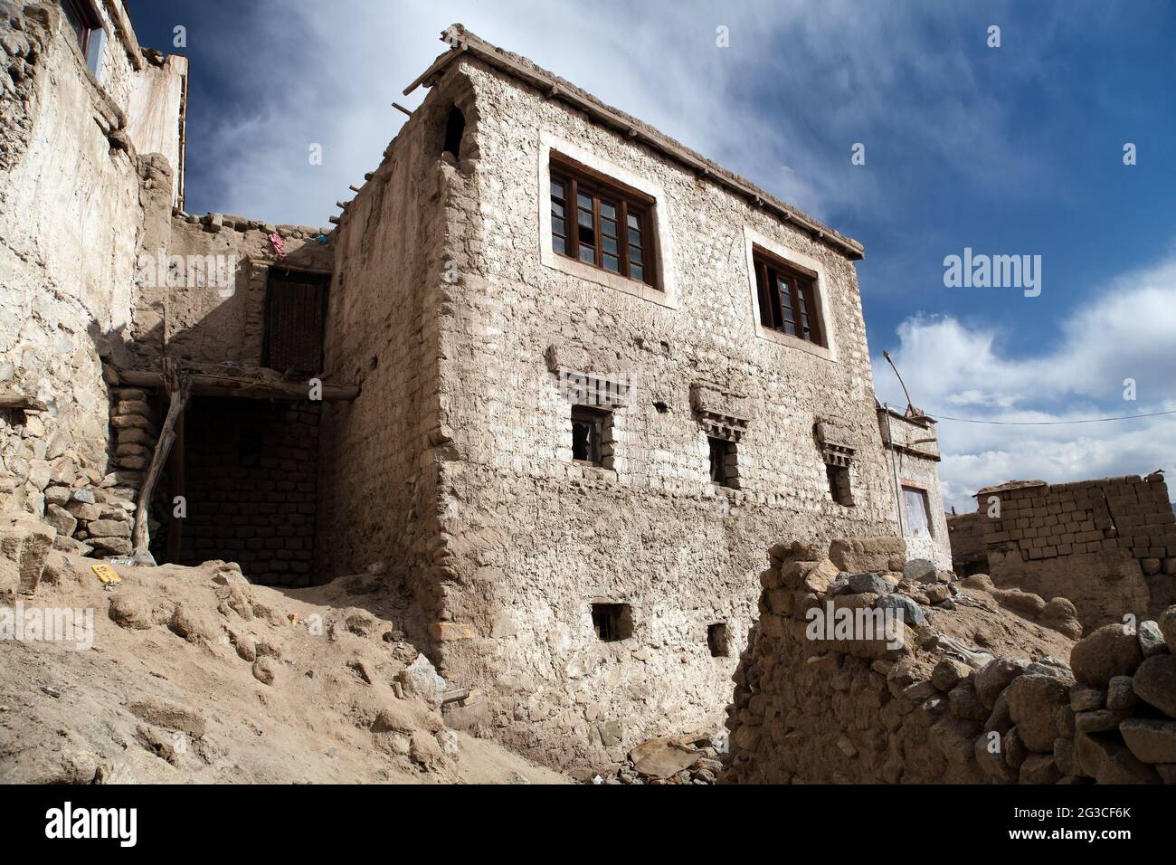 Détail de la vieille ville - Leh - ladakh - Jammu Et Cachemire - Inde Banque D'Images