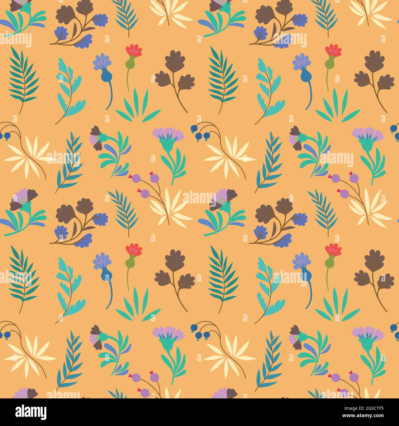 Motif fleuri vectoriel de style minimaliste avec un joli motif simple stylisé fleurs abstraites Illustration de Vecteur