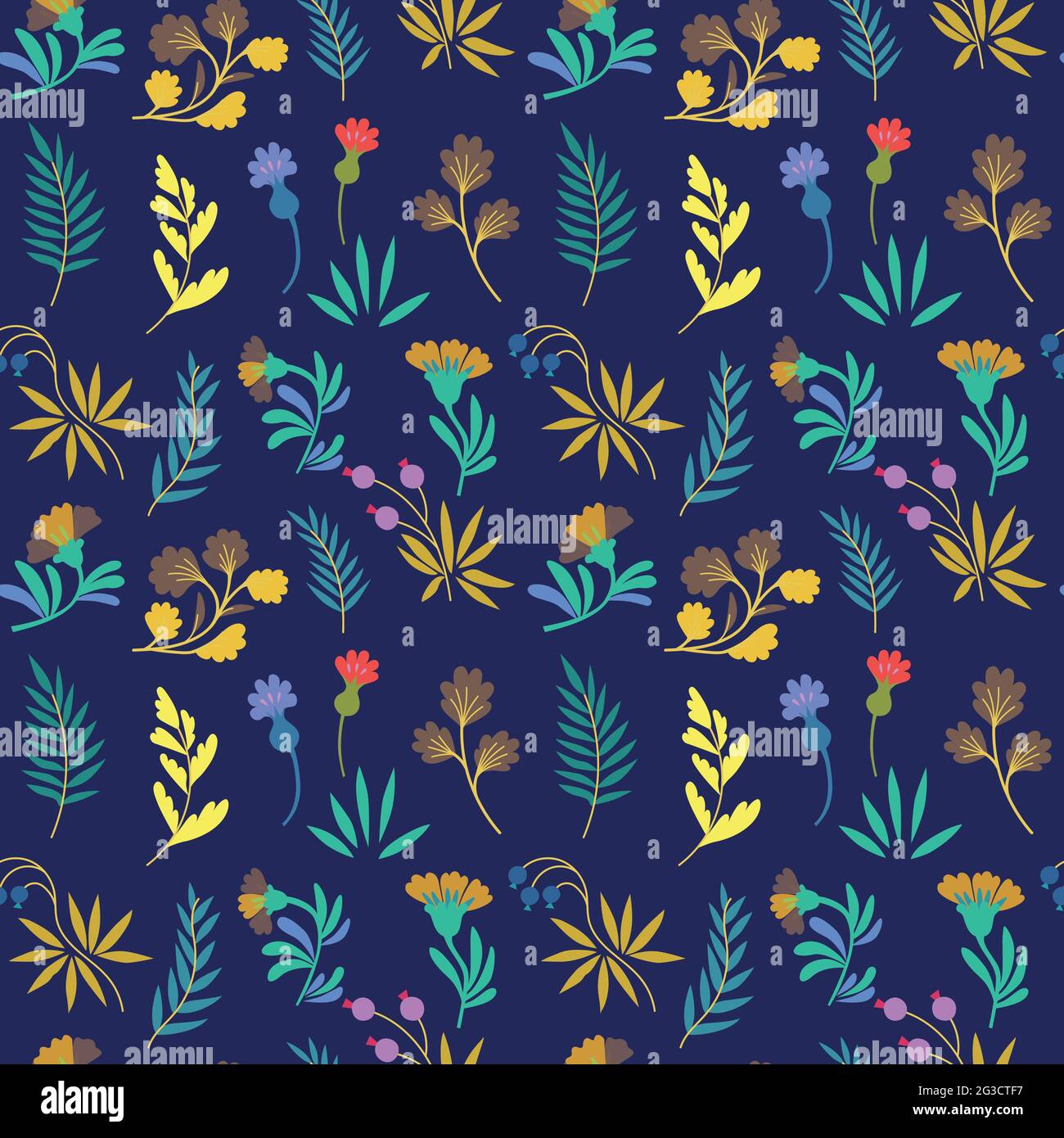 Motif fleuri vectoriel de style minimaliste avec un joli motif simple stylisé fleurs abstraites Illustration de Vecteur