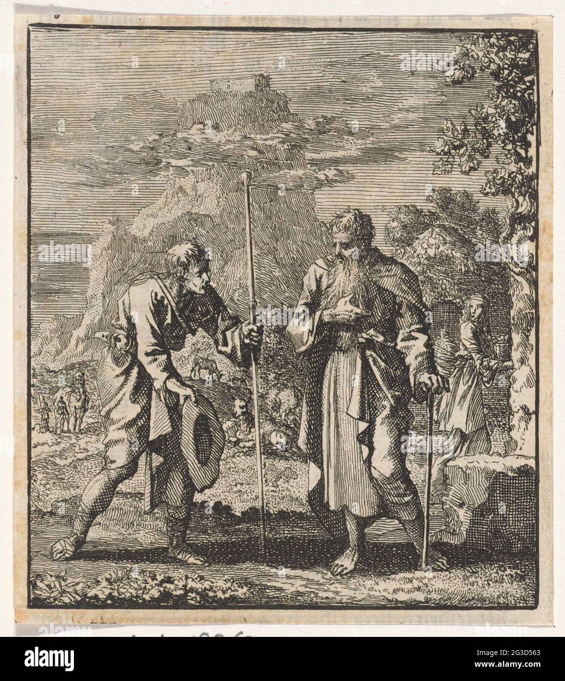 L'âme de marche rencontre Noé. . Banque D'Images