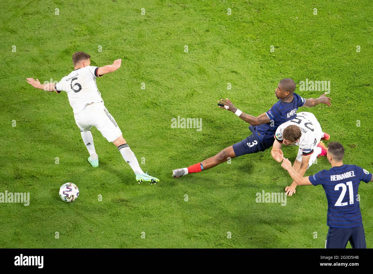 Bavière, Munich, Allemagne. 15 juin 2021, Presnel Kimpembe de France en action lors du match de championnat de l'UEFA Euro 2020 du Groupe F entre la France et l'Allemagne à Allianz Arena, le 15 juin 2021 en Bavière, Munich, Allemagne. Photo de David Niviere/ABACAPRESS.COM Banque D'Images