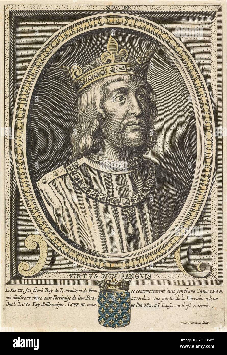 Portrait de Louis III, roi de France. Portrait de Louis III, roi de ...