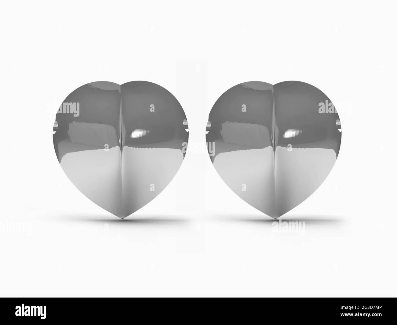 Scène de maquette d'illustration 3D de la poignée de commande en cœur sur un arrière-plan isolé Banque D'Images