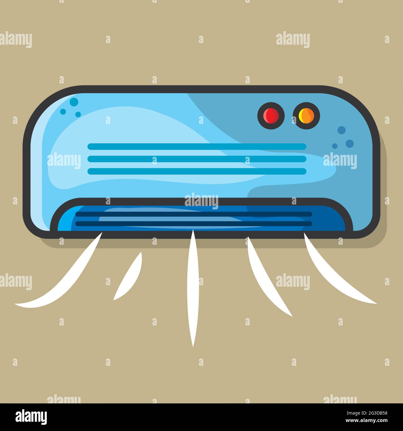 illustration vectorielle électronique du climatiseur de style plat Illustration de Vecteur
