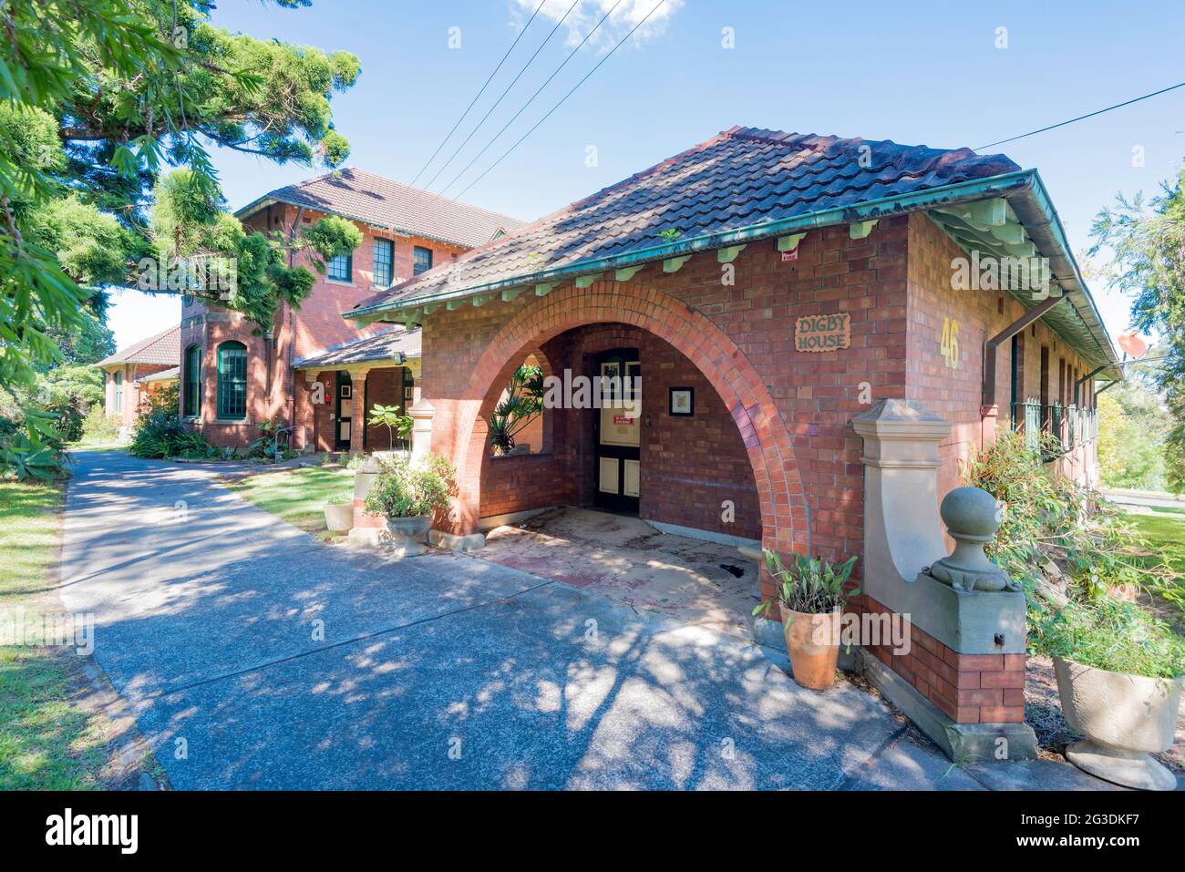 Digby House (quartier 22) nommé d'après John Thomas Digby, le premier superviseur de l'hôpital psychiatrique de Gladesville à Sydney, qui a fonctionné à partir de 1838-1993 Banque D'Images