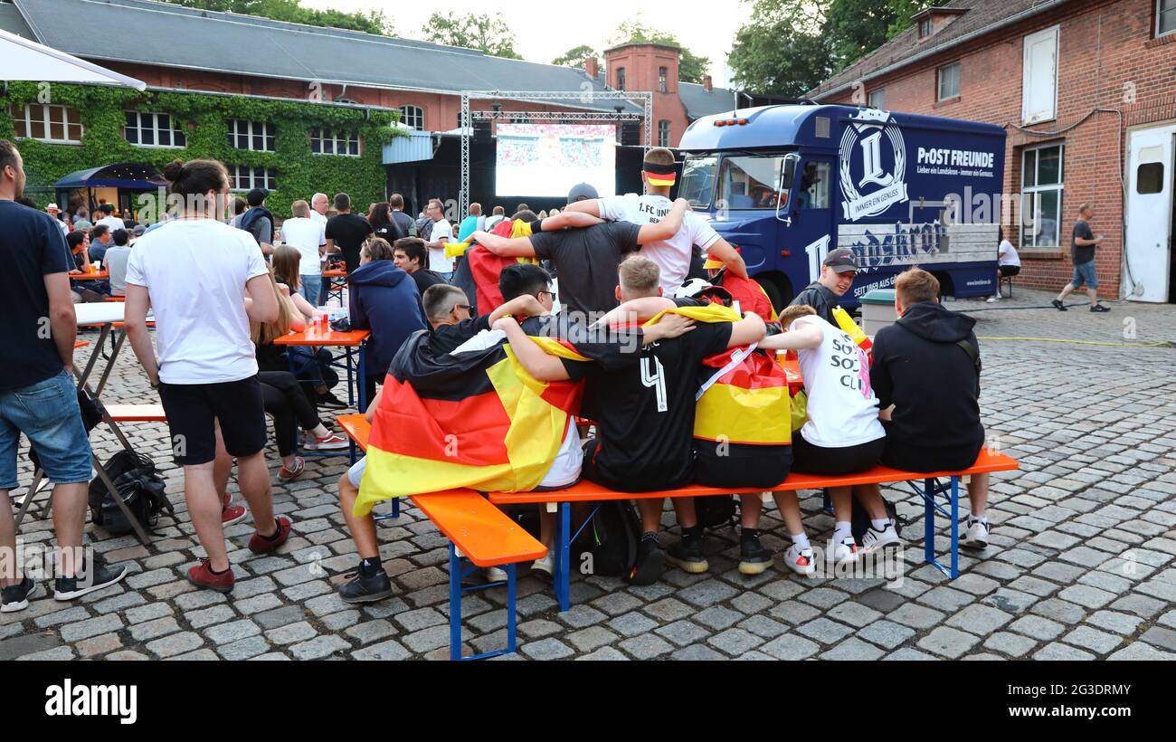 Fussball EM 2021 Deutschland : Frankreich Puplic Viewing Kulturbrauerei Görlitz 15.06.2021 Banque D'Images