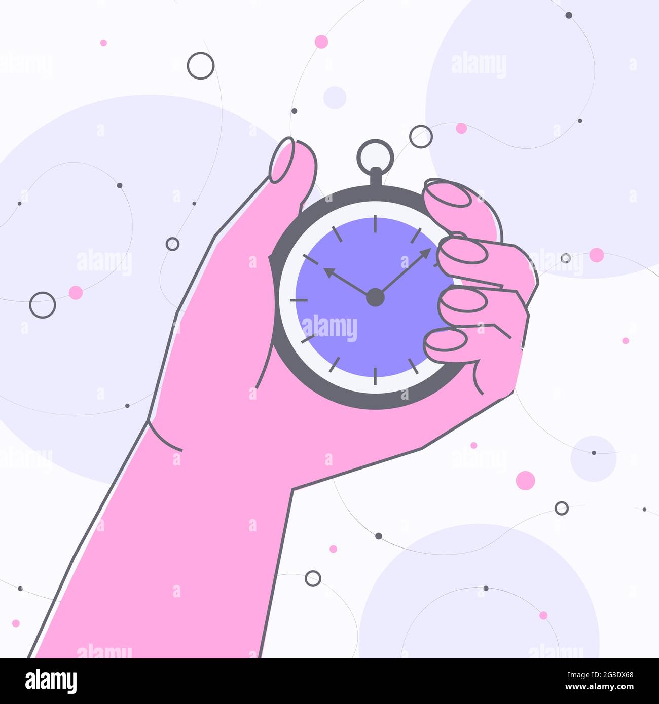 main humaine chrono chrono chrono gestion du temps réaction rapide Illustration de Vecteur