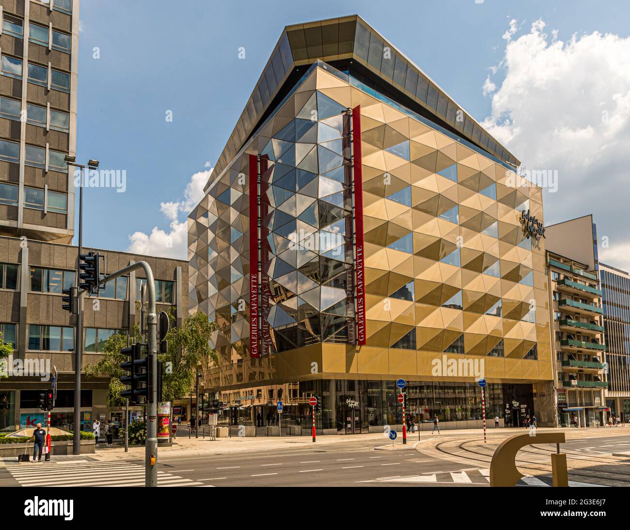 Le grand magasin Lafayette à Luxembourg, conçu par l'architecte Norman Foster Banque D'Images