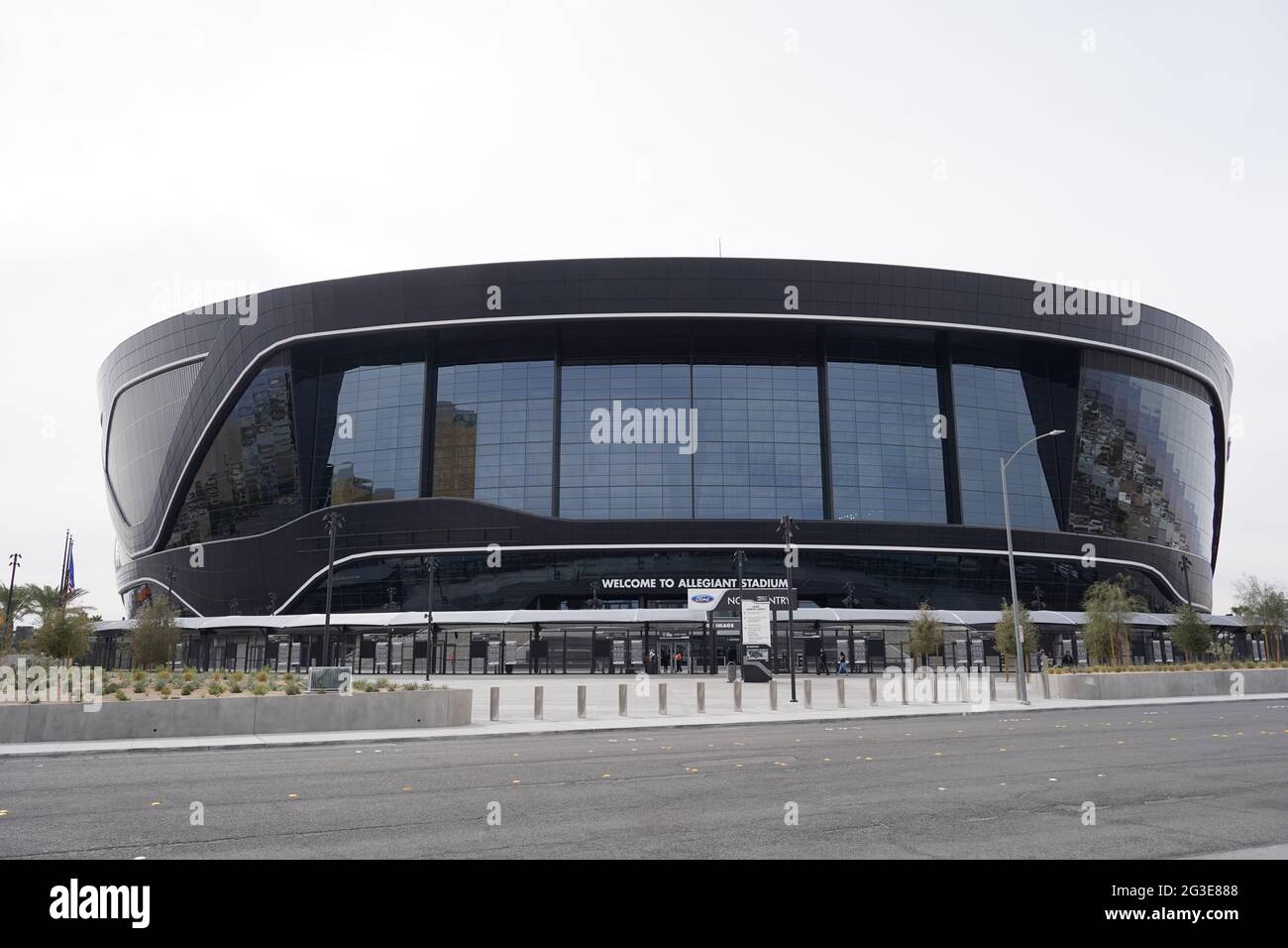 Vue générale du stade Allegiant, dimanche 7 mars 2021, à Las Vegas. Le stade abrite les Las Vegas Raiders et les rebelles de l'UNLV. Banque D'Images