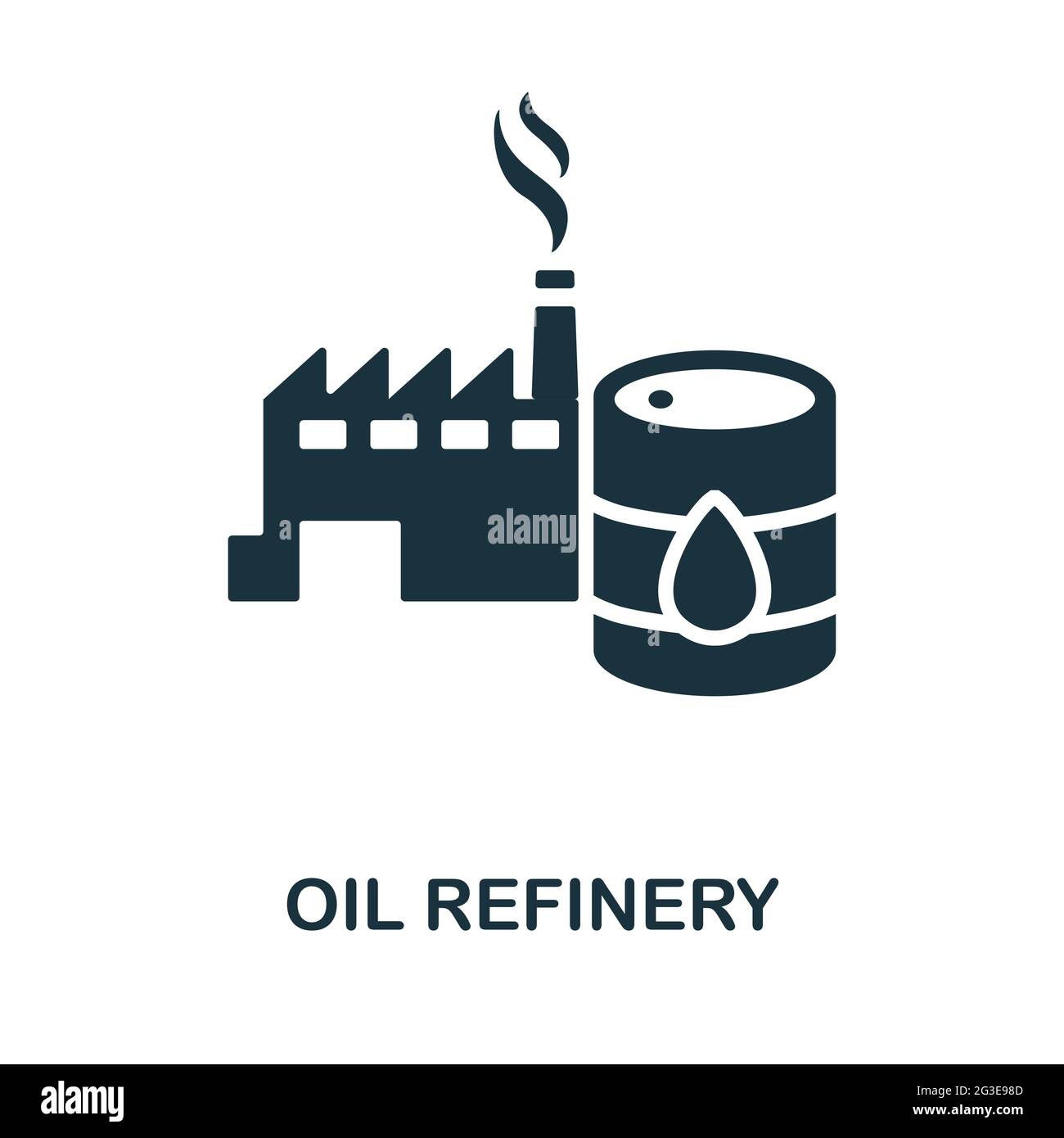Icône raffinerie de pétrole. Élément simple monochrome de la collection de l'industrie pétrolière. Icône Creative Oil Refinery pour la conception Web, les modèles, les infographies et bien plus encore Illustration de Vecteur