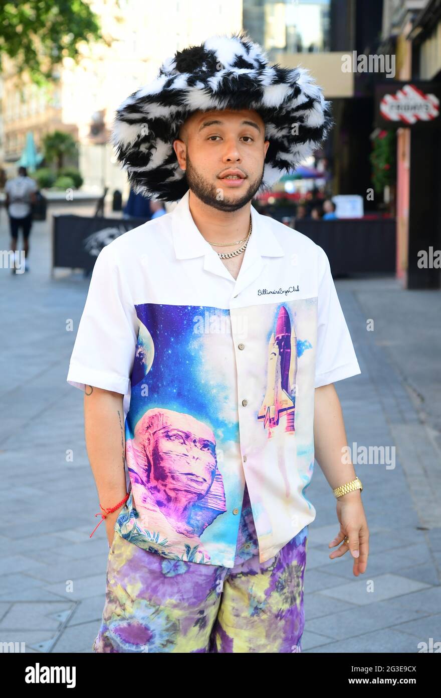 JAX Jones quitte Global radio à Londres. Date de la photo: Mercredi 16 juin 2021. Banque D'Images