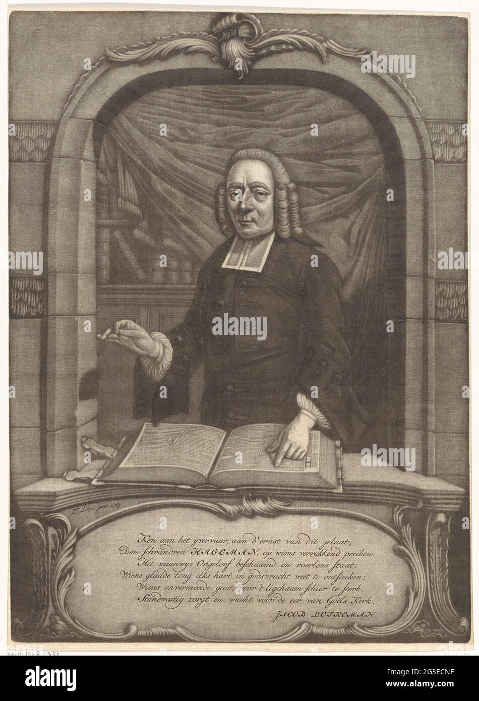 Portrait de Henricus Hageman, prédication. . Banque D'Images