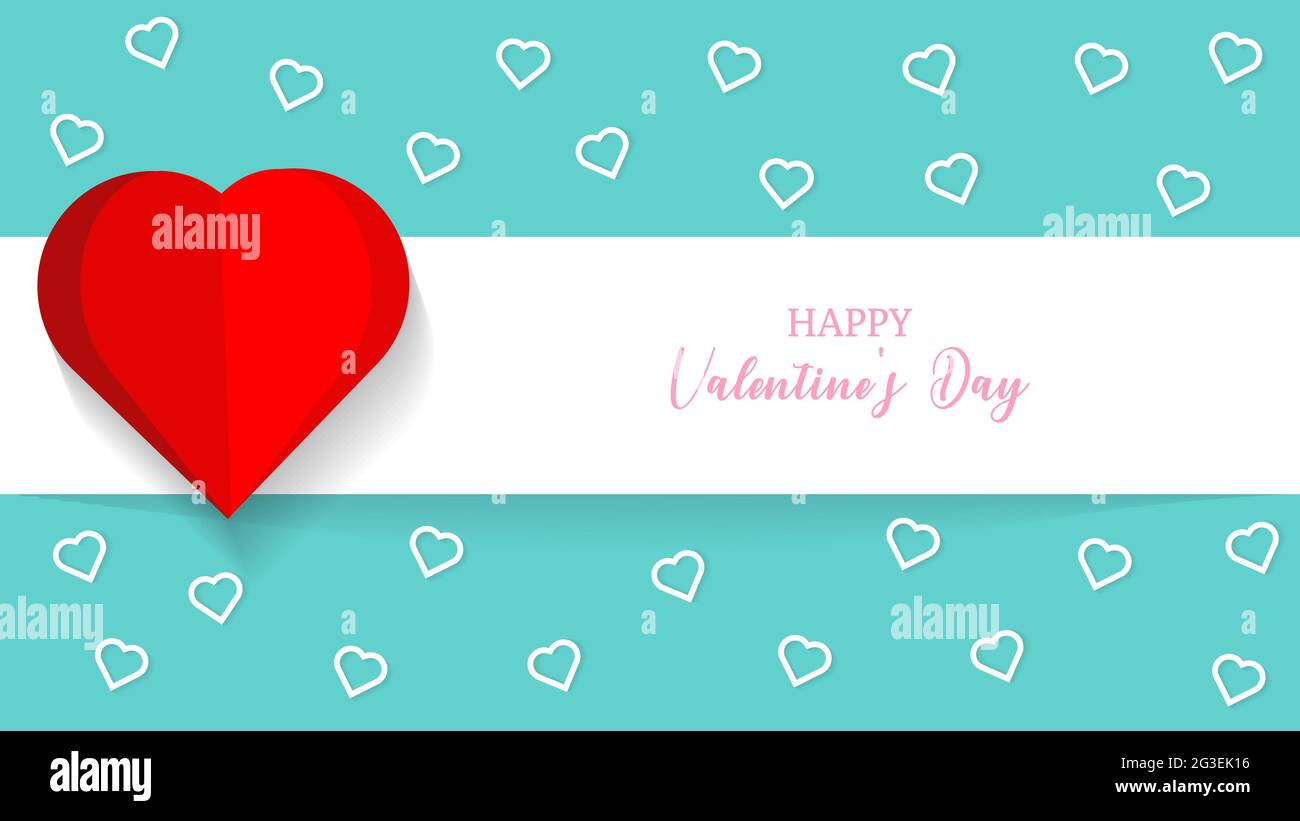 Belle Saint Valentin de papier art design avec coeur et rectangle au centre, papier coupé style vector illustration de fond pastel Illustration de Vecteur