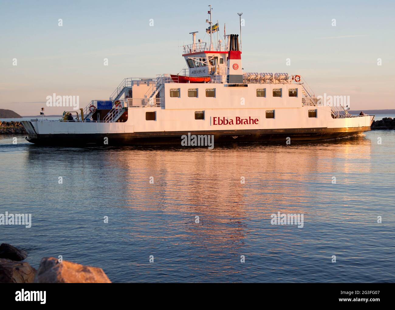Le ferry Ebba Brahe, port de Gränna. Banque D'Images