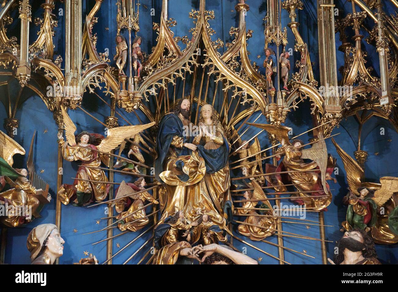 Autel de Veit Stoss dans l église de Sainte-Marie à Cracovie Banque D'Images