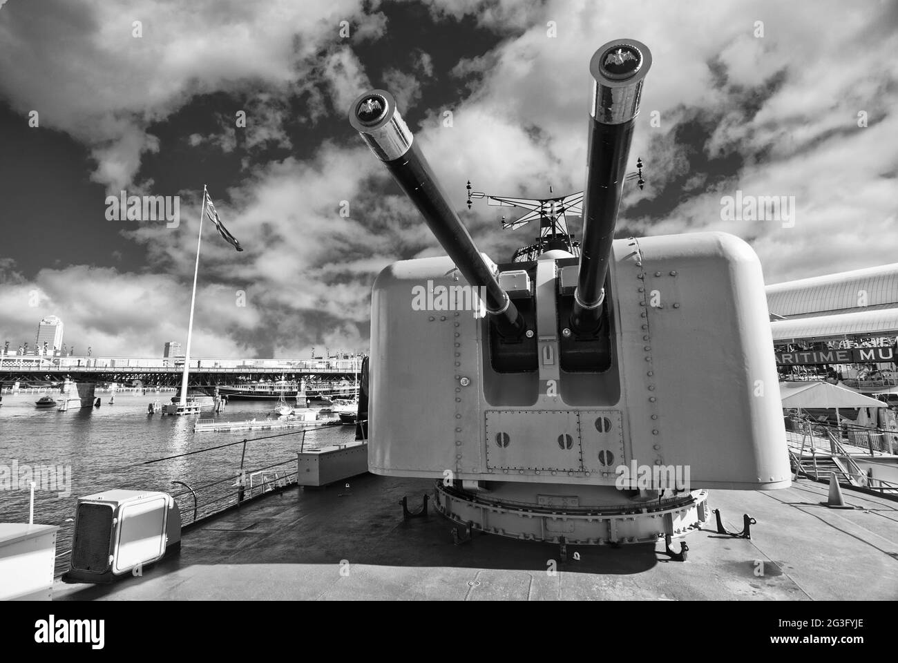 Sous-marin de guerre ancré à Sydney Banque D'Images