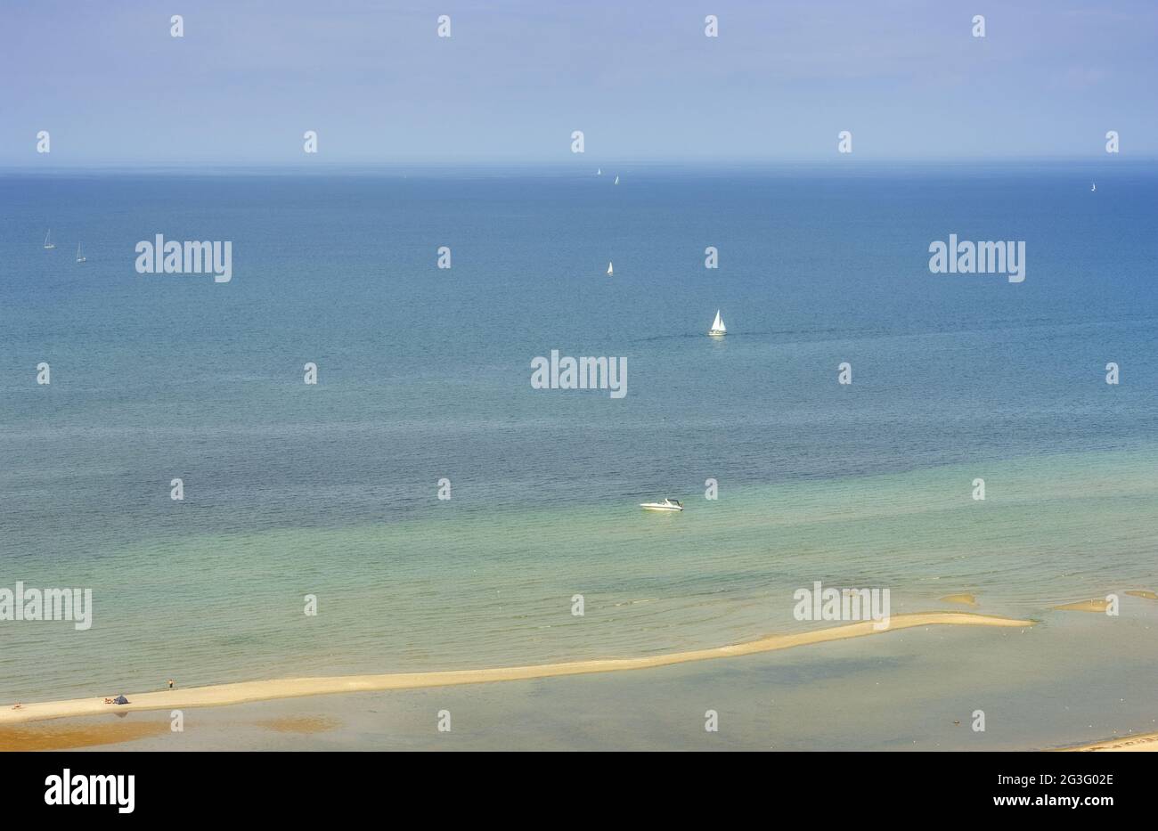 Plage de Laboe dans le fjord de Kiel, mer Baltique. Banque D'Images