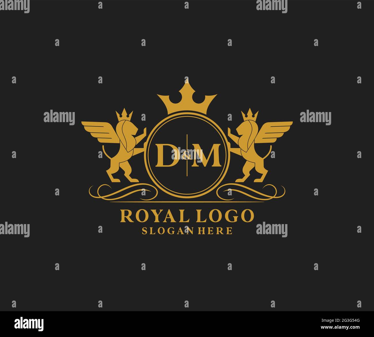 Lettre DM Lion Royal Luxury Heraldic, Crest logo template dans l'art  vectoriel pour restaurant, Royalty, Boutique, café, Hôtel, Héraldique,  bijoux, mode et Image Vectorielle Stock - Alamy
