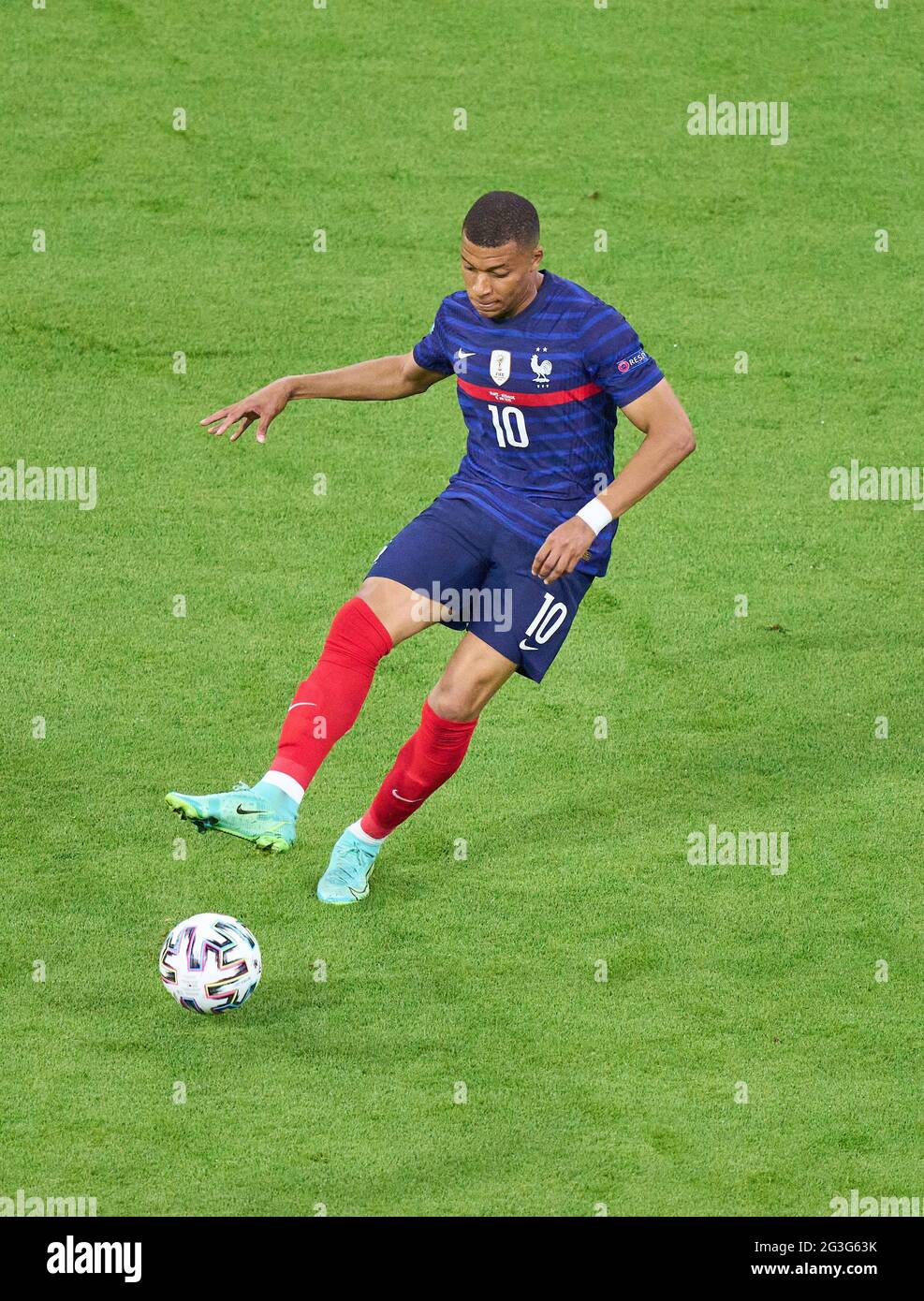 Kylian MBAPPE, FRA 10 dans le groupe F Match FRANCE - ALLEMAGNE 1-0 aux Championnats d'Europe de football UEFA 2020 dans la saison 2020/2021 le 15 juin 2021 à Munich, Allemagne. © Peter Schatz / Alamy Live News Banque D'Images