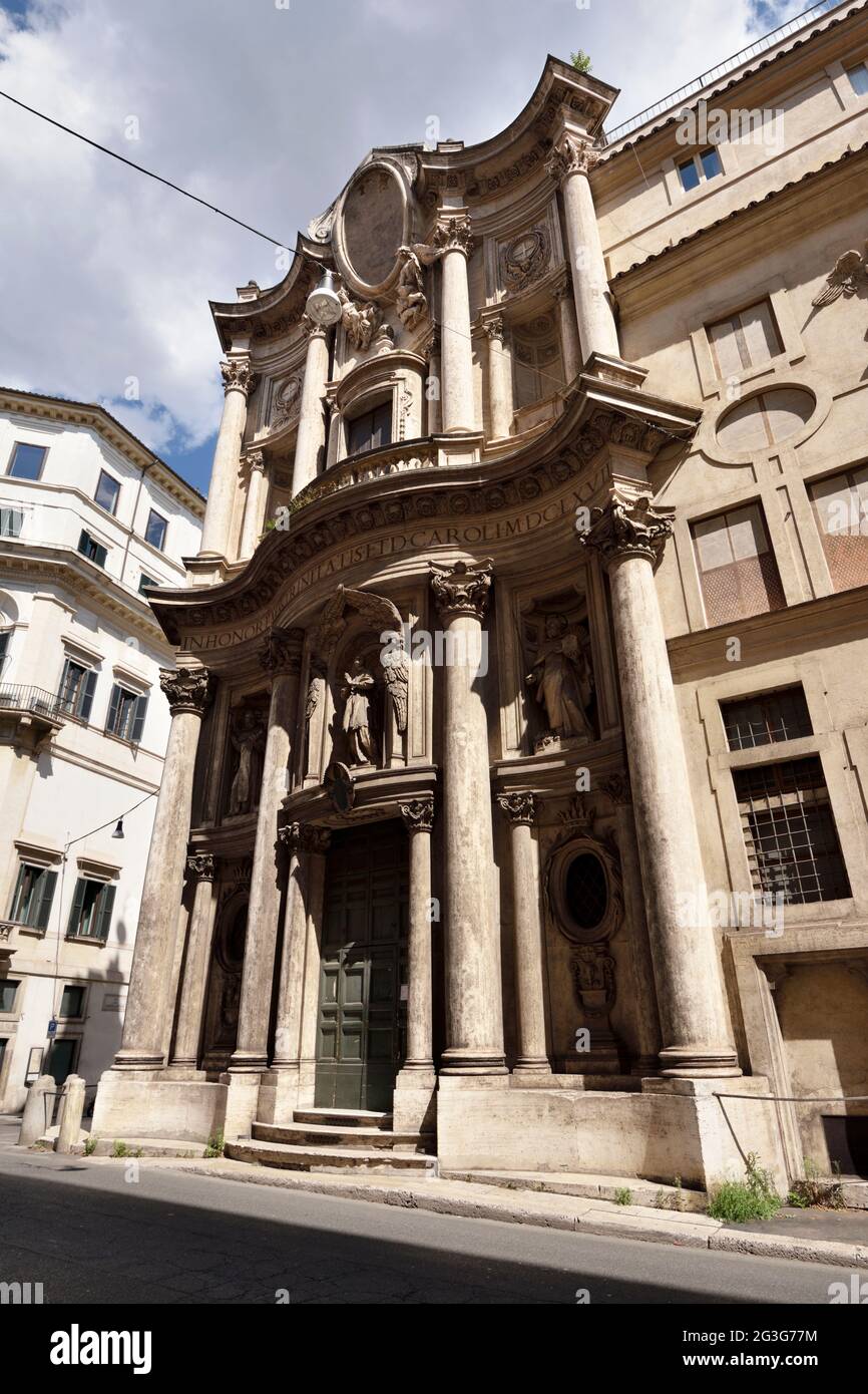 Italie, Rome, église San Carlo alle Quattro Fontane Banque D'Images