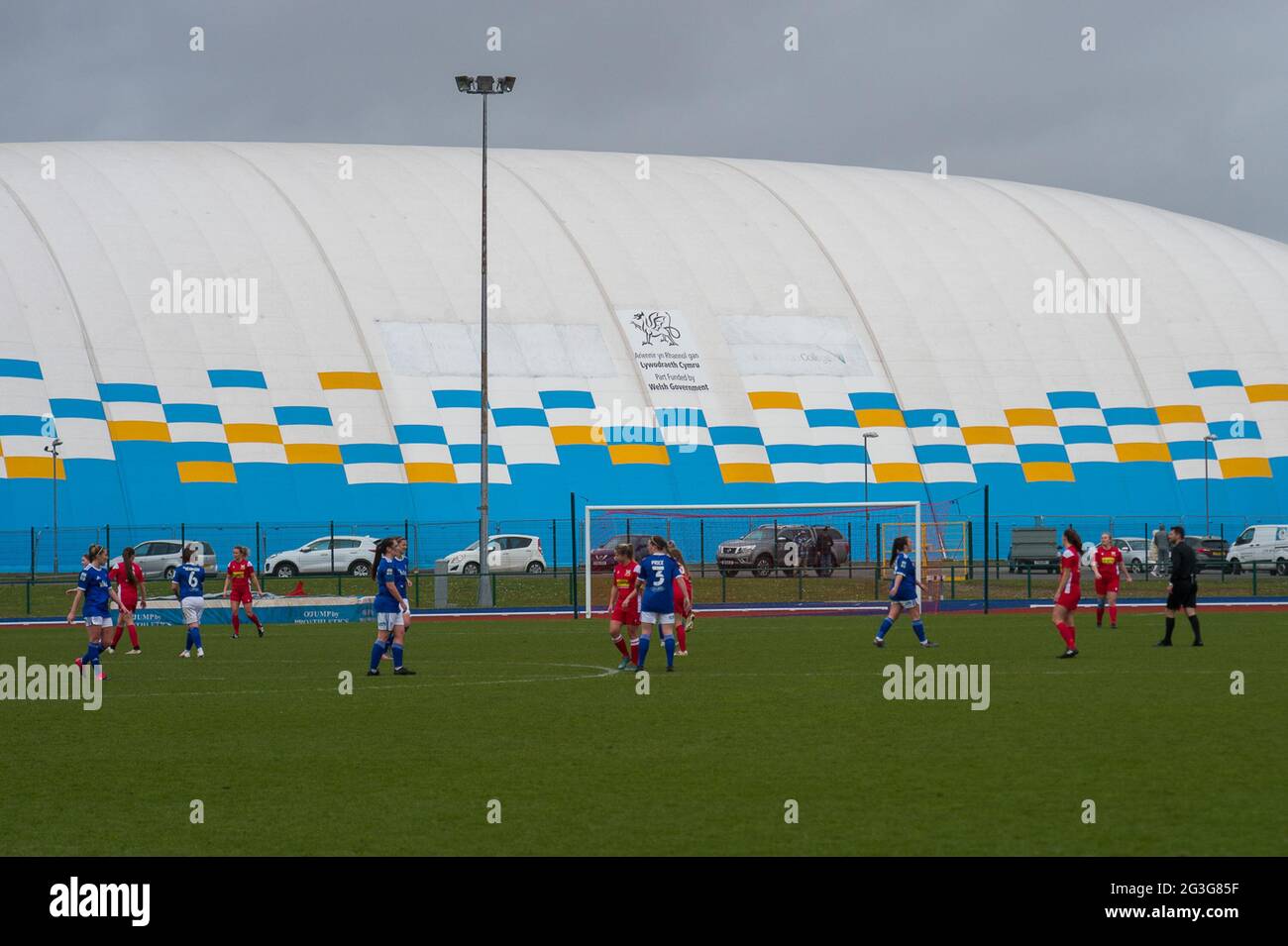 Cardiff, pays de Galles 14 mars 2021. Match de la Ligue de football Orchard Welsh Premier Womens entre Cardiff City et Abergavenny. Banque D'Images