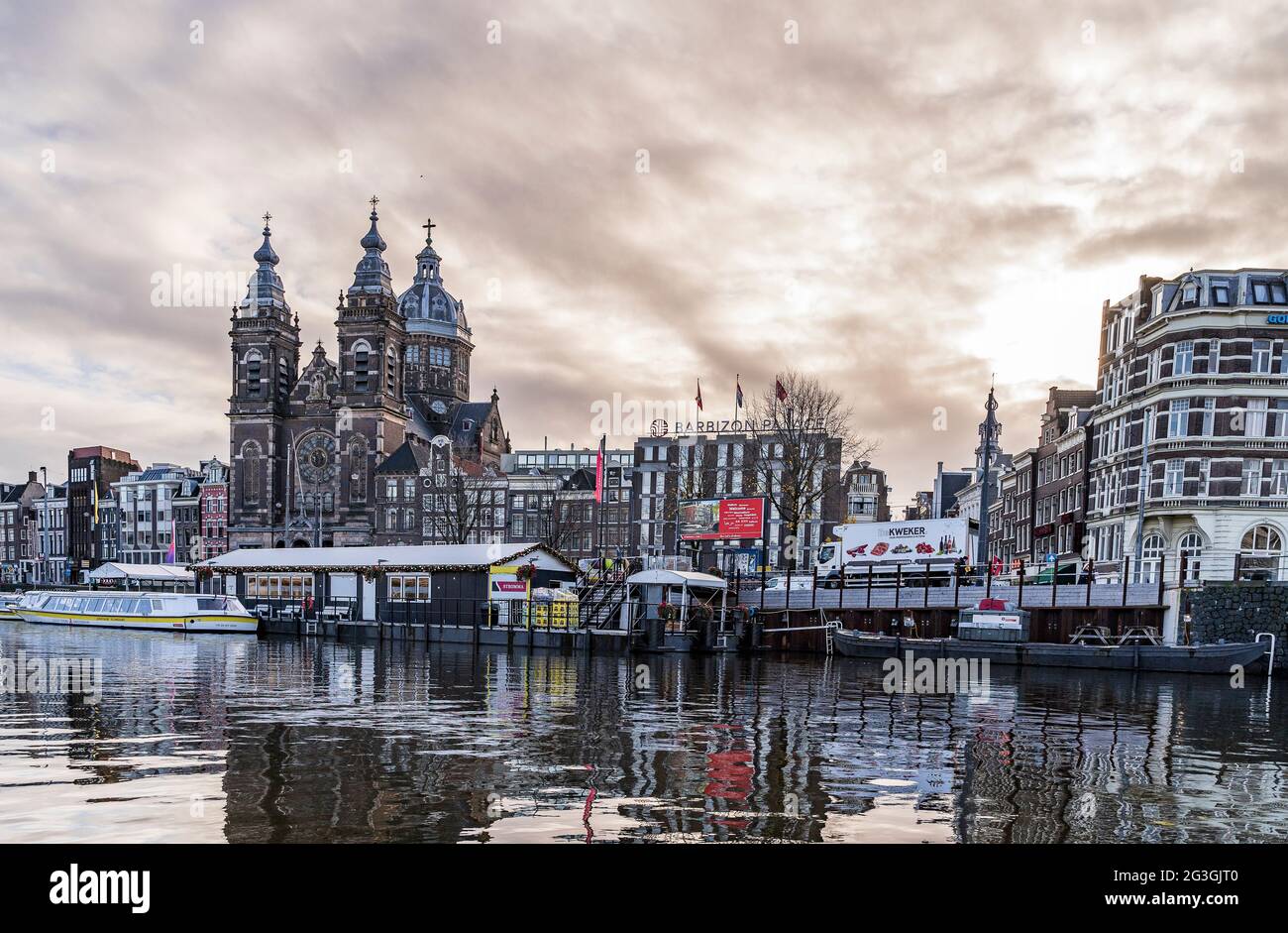 Gare centrale d'Amsterdam, pays-Bas Banque D'Images