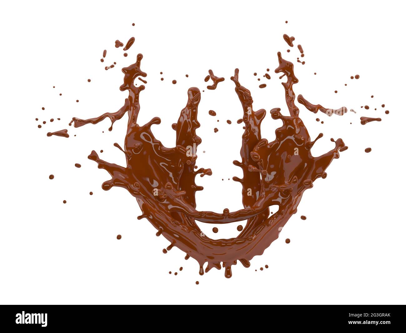illustration 3d de la projection de chocolat sur fond blanc avec découpe chemin Banque D'Images
