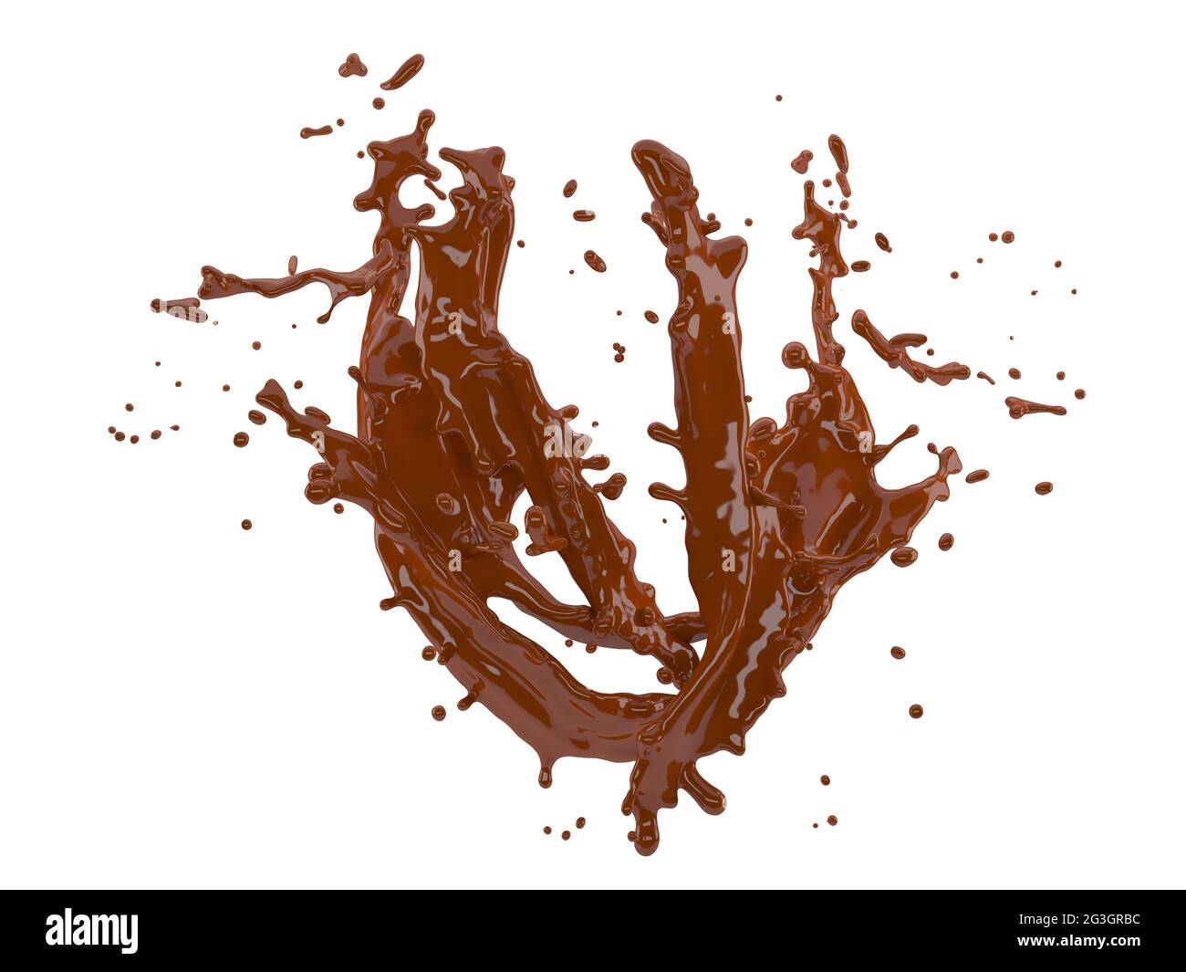 illustration 3d de la projection de chocolat sur fond blanc avec découpe chemin Banque D'Images